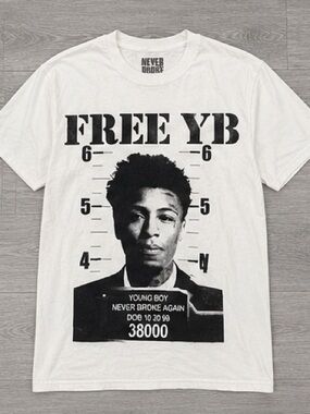 Spencer's White & Black "FREE YB" Graphic Tee